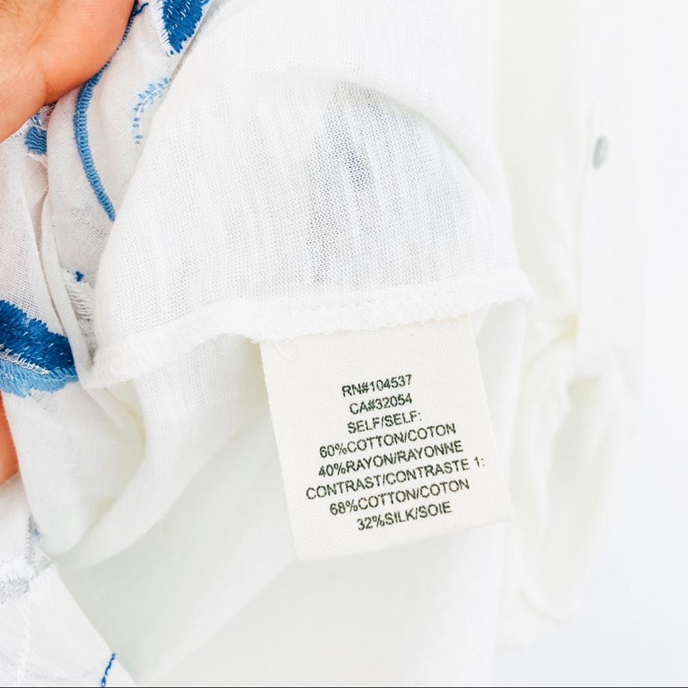 Anthropologie Tiny Embroidered Button Down Henley - Picture 6 of 8